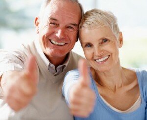 Happy Over 50's Couple Meeting Online